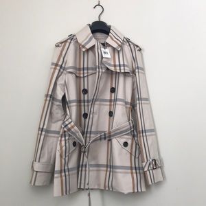 NWT Plaid Coach Trench Coat